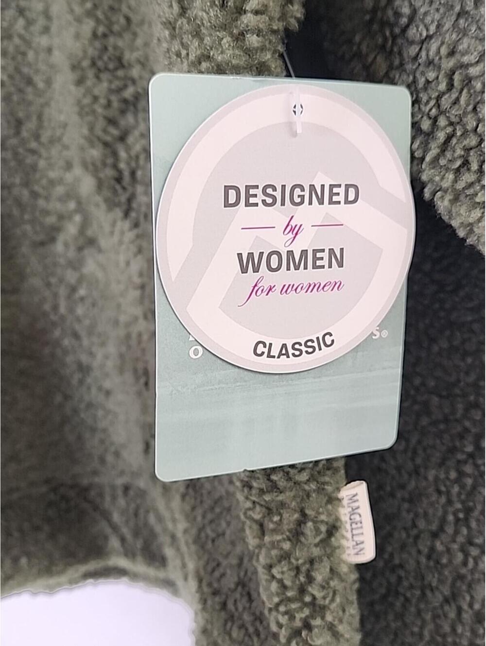 Women's Magellan Outdoors Sherpa Fleece Sweater Jacket Green Size XL Pockets - Picture 6 of 14